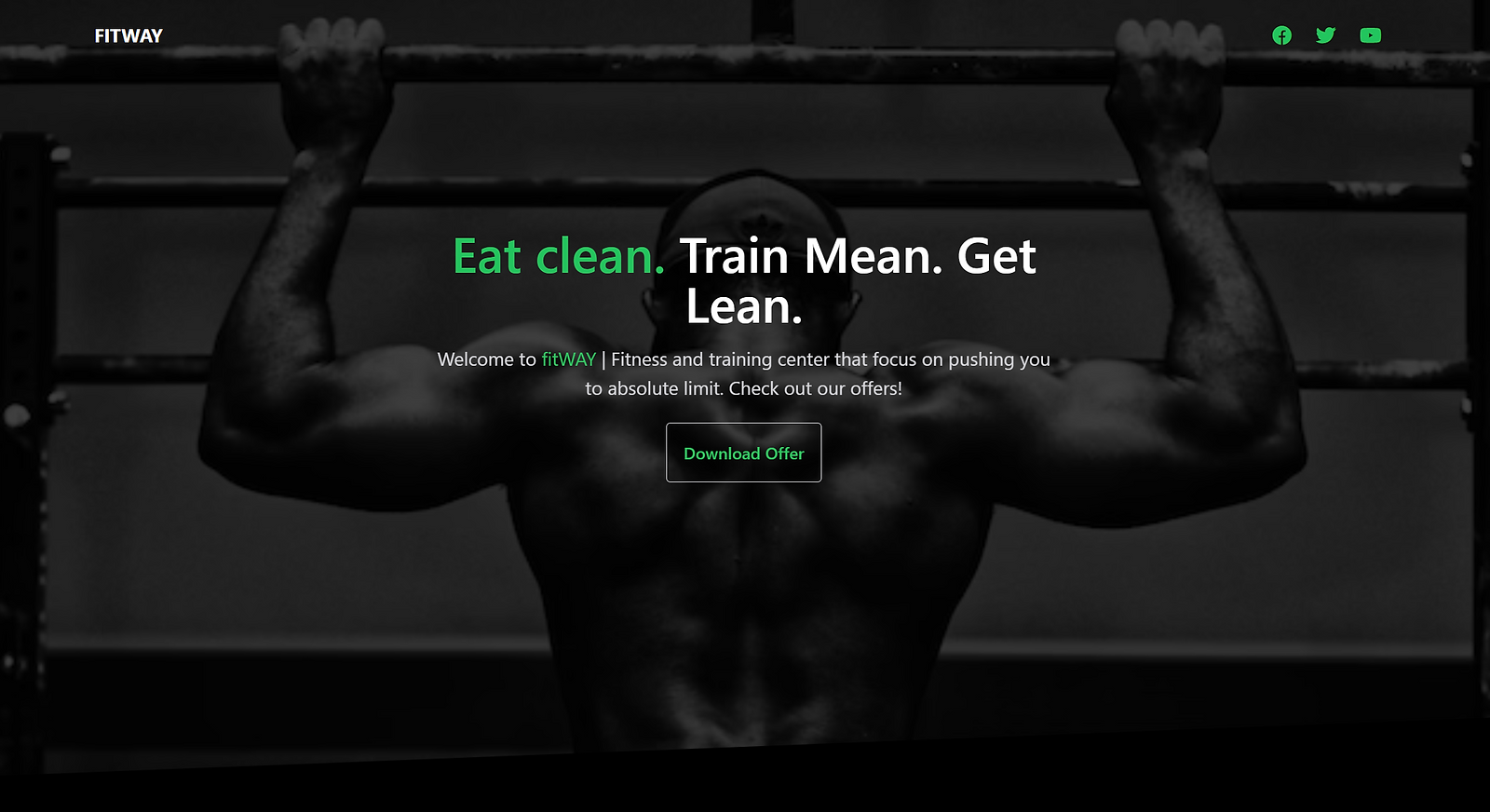 Landing page of a site called Fitway